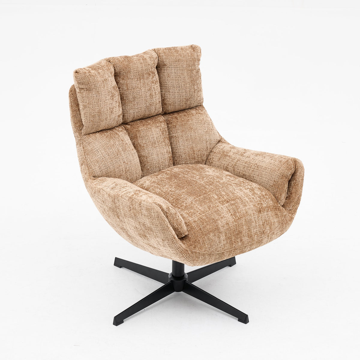 Draaifauteuil Janna cinnamon van opzij naar voren gezien