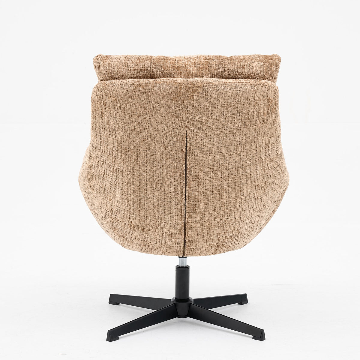 Achterkant van draaifauteuil Janna in cinnamon Cremona stof