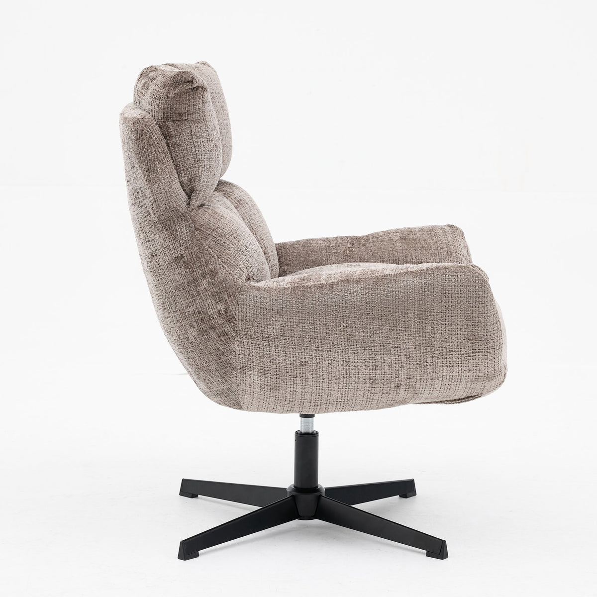 Draaifauteuil Janna taupe zijaanzicht