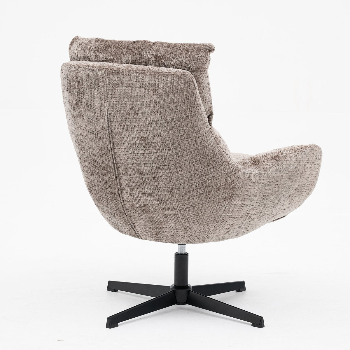 Draaifauteuil Janna taupe schuin achteraanzicht