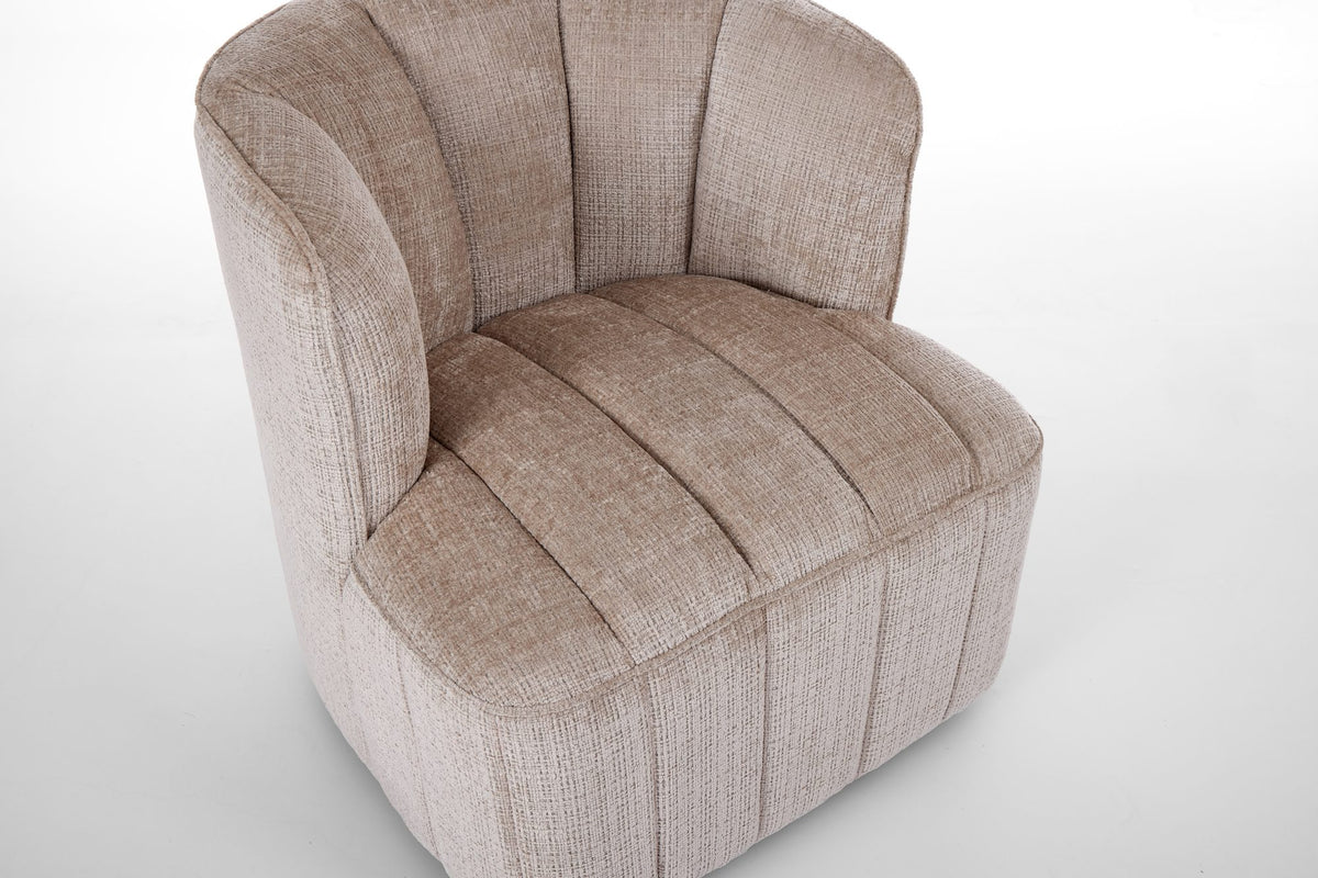 Draaifauteuil Louis Beige (Cremona 14) – detail zitting en armleuning