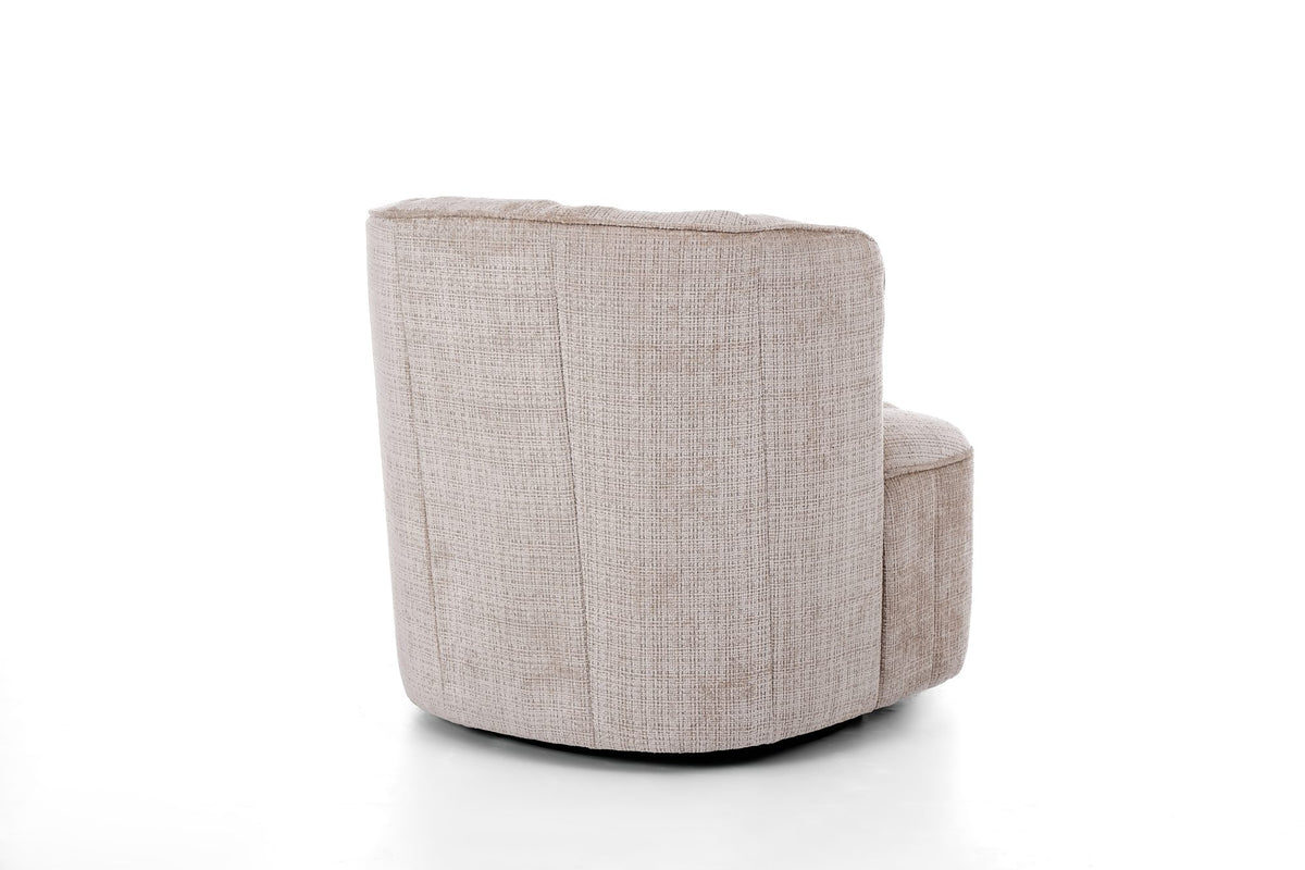 Draaifauteuil Louis Beige (Cremona 14) – schuin achteraanzicht