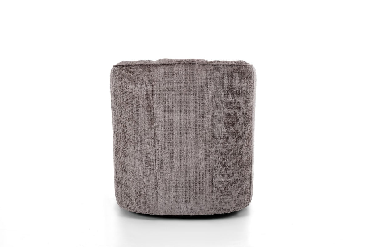 Draaifauteuil Louis Taupe (Cremona 24) – achteraanzicht, rondom afgewerkt