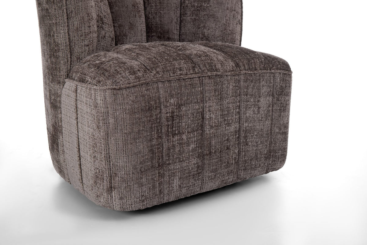 Draaifauteuil Louis Taupe (Cremona 24) – detail kanaalstiksels en bies