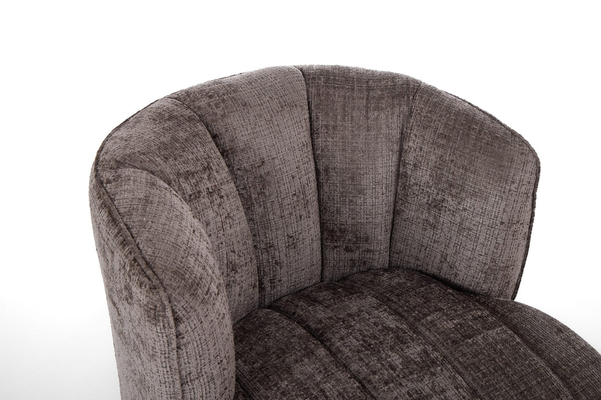 Draaifauteuil Louis Taupe (Cremona 24) – detail gestikte rugleuning