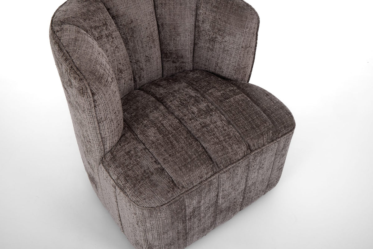 Draaifauteuil Louis Taupe (Cremona 24) – detail zitting en armleuning