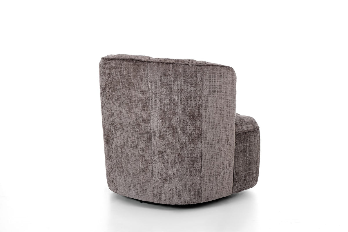 Draaifauteuil Louis Taupe (Cremona 24) – schuin achteraanzicht