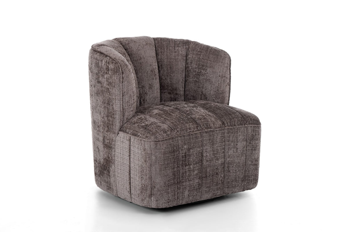 Draaifauteuil Louis Taupe (Cremona 24) – schuin vooraanzicht
