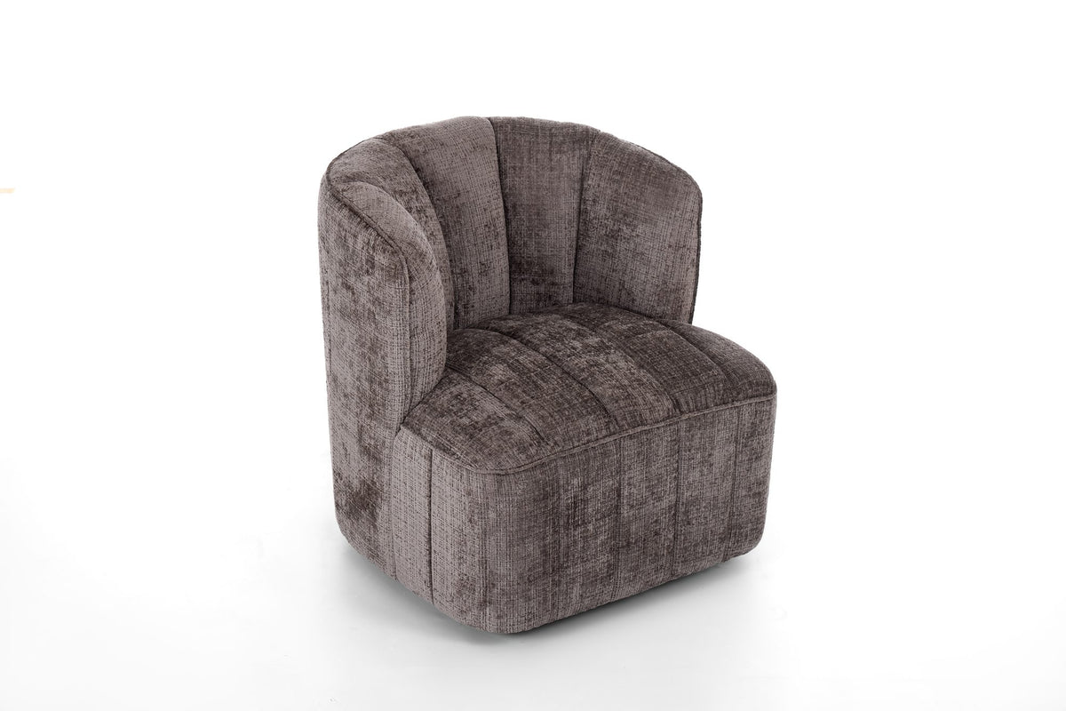 Draaifauteuil Louis Taupe (Cremona 24) – schuin zijaanzicht