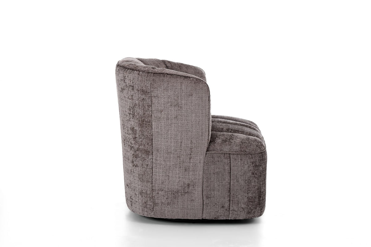 Draaifauteuil Louis Taupe (Cremona 24) – zijaanzicht