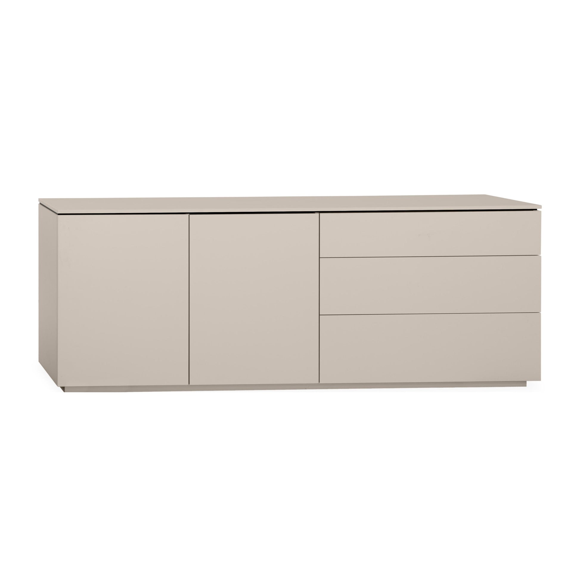 Dressoir Strand 2 deurs / 3 laden, 210 cm breed, greeploos design