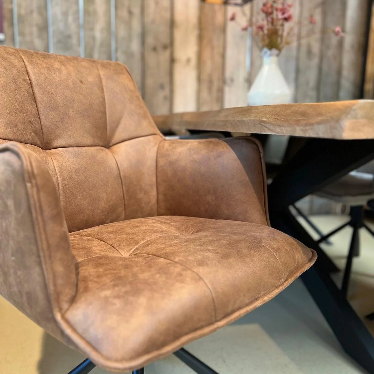 Eetkamerstoel Dublin - Microstof Cognac