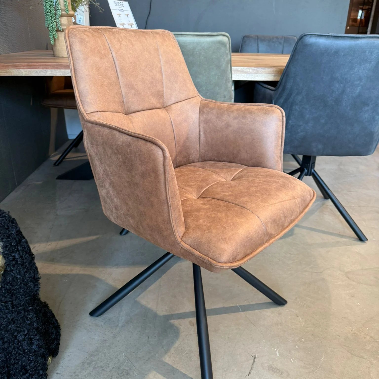 Eetkamerstoel Dublin - Microstof Cognac