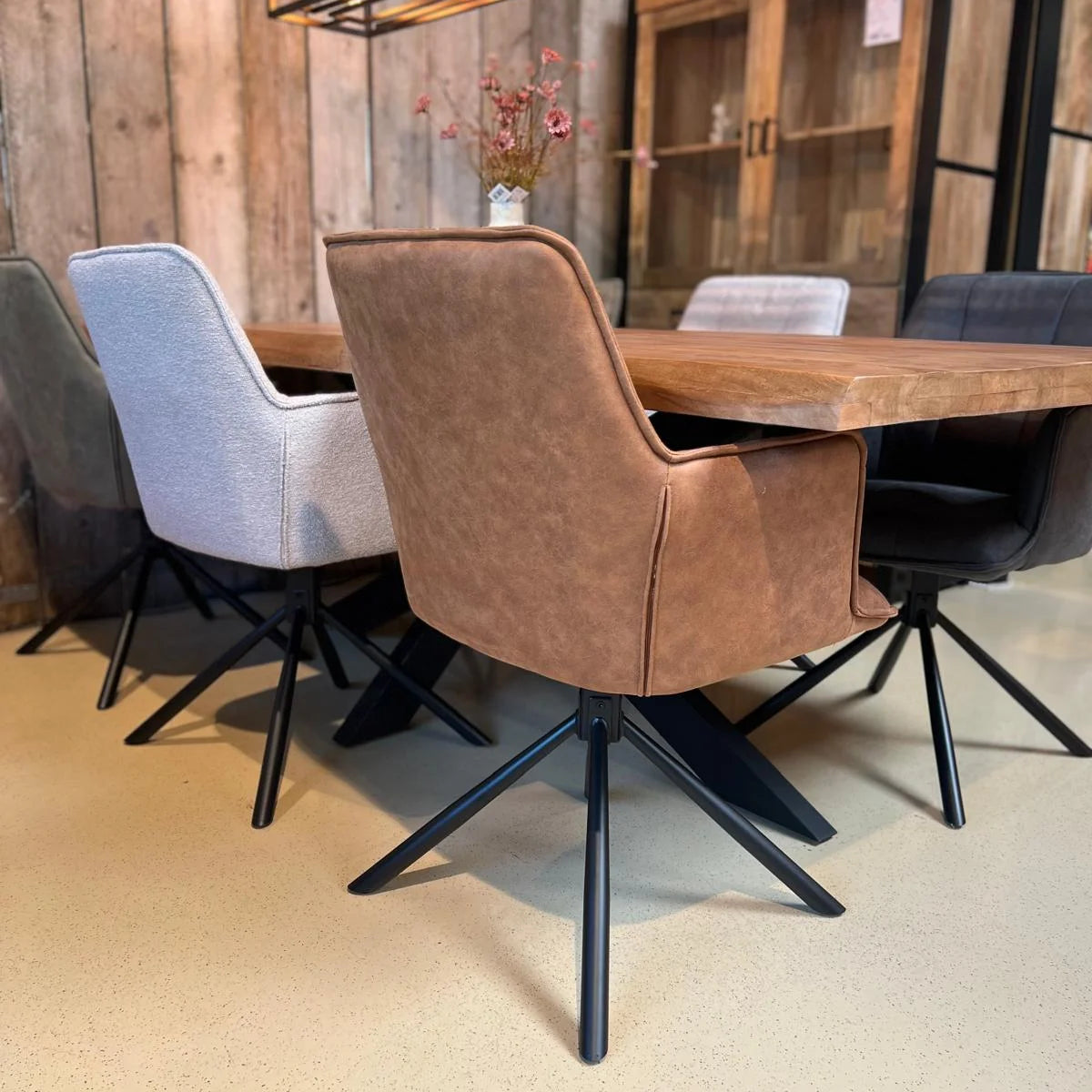 Eetkamerstoel Dublin - Microstof Cognac
