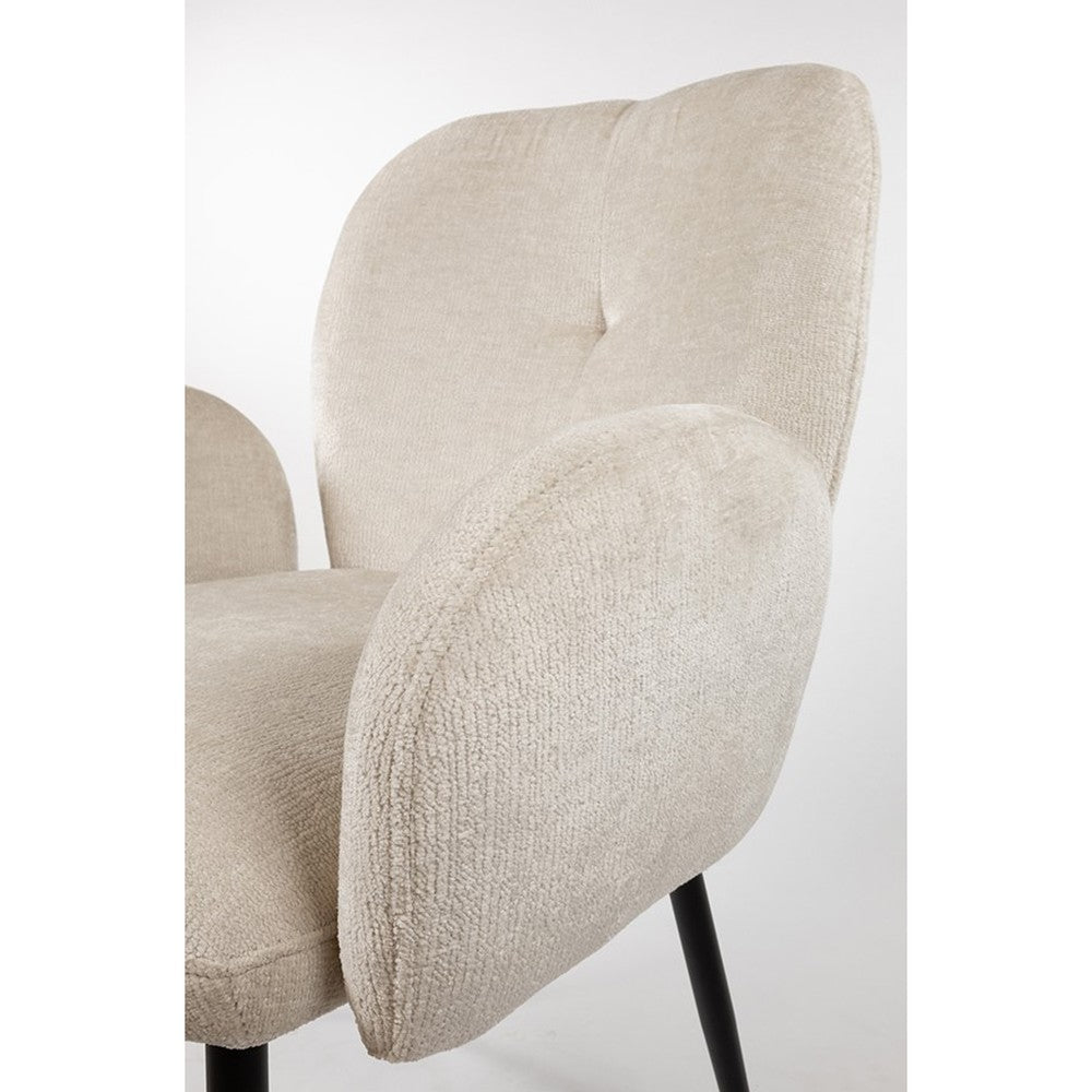 Eetkamerstoel Bobby – met arm – Perfect Harmony – Ivory 02 – afbeelding 5