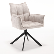 Draaibare eetkamerstoel Dani  Champagne  Velvet