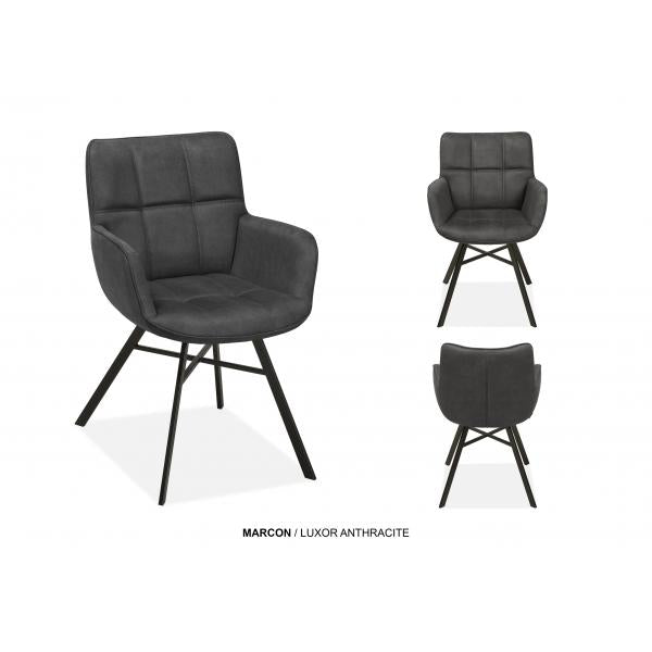 Eetkamerstoel met Armleuning Mees - Luxor Anthracite