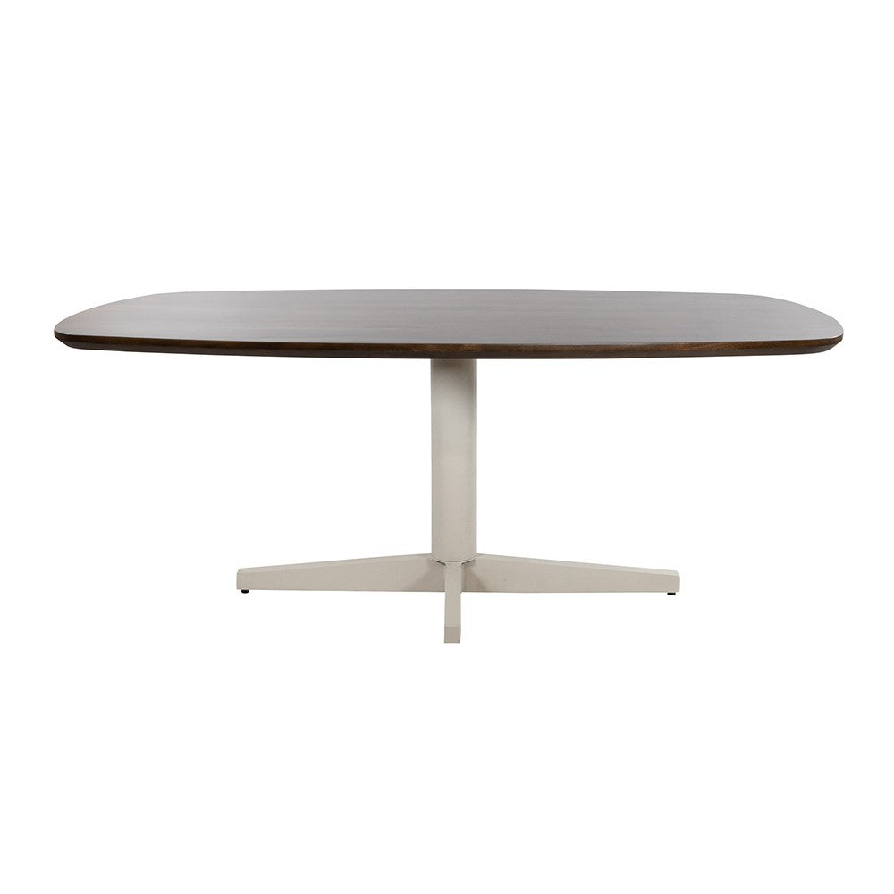 Eetkamertafel 190, deens ovaal, poot Beige, Mango Brown Walnut – afbeelding 2