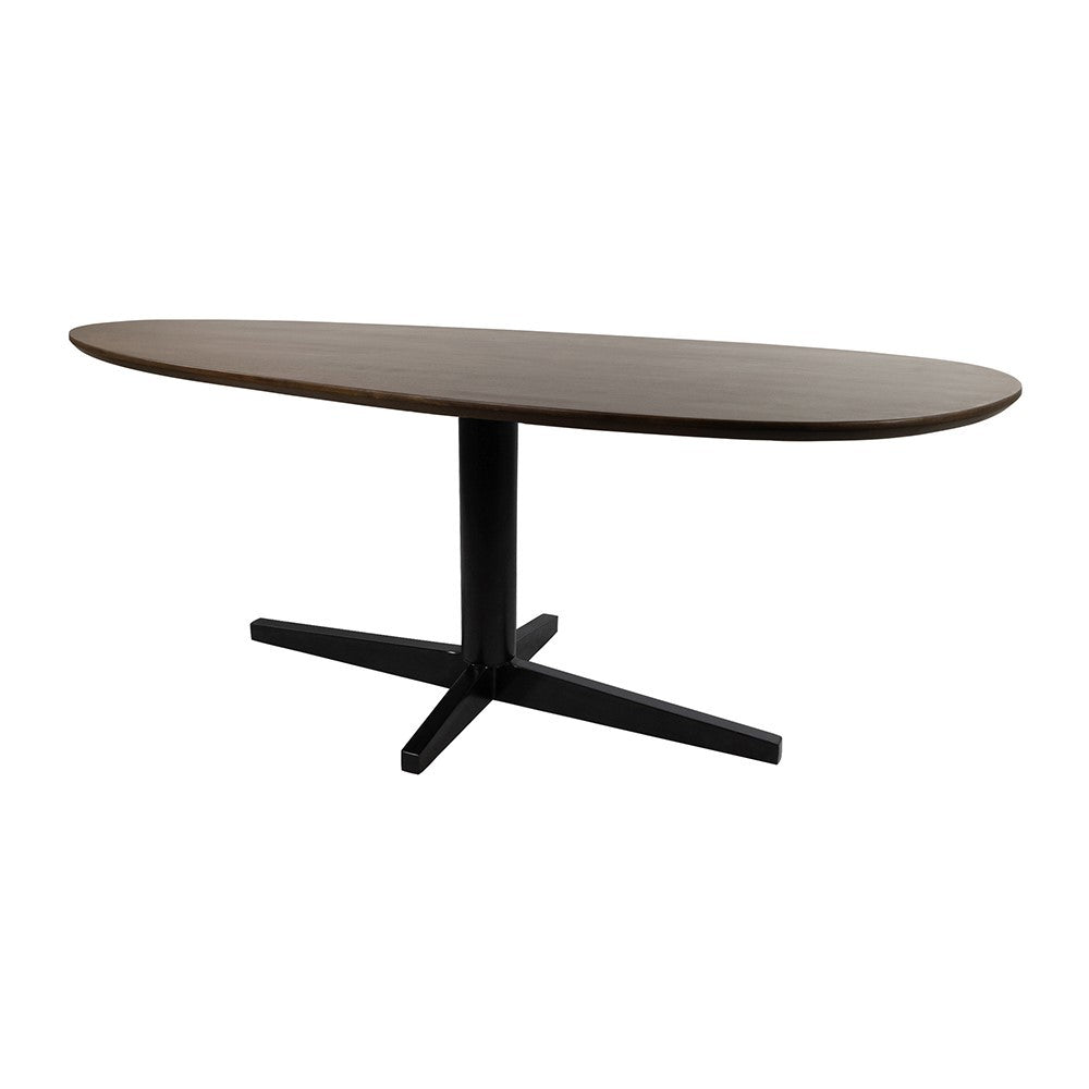 Eetkamertafel 190, organisch, poot Black, Mango Brown Walnut