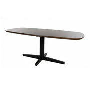 Eetkamertafel 220, deens ovaal, poot Black, Mango Brown Walnut
