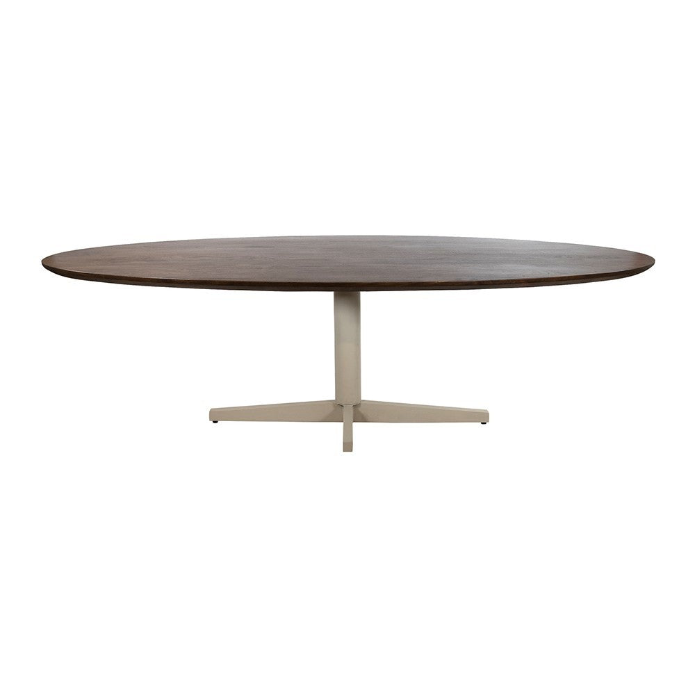 Eetkamertafel 220, ovaal, poot Beige, Mango Brown Walnut – afbeelding 2