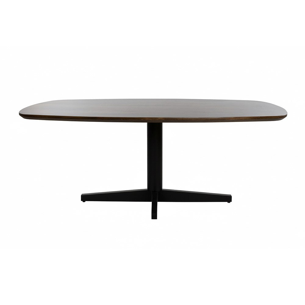 Eetkamertafel 240, deens ovaal, poot Black, Mango Brown Walnut – afbeelding 2