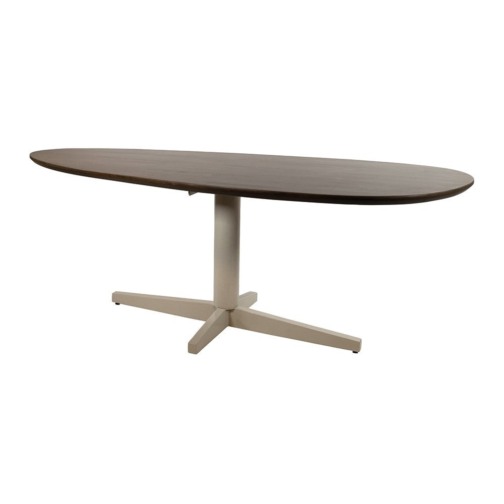 Eetkamertafel 240, organisch, poot Beige, Mango Brown Walnut