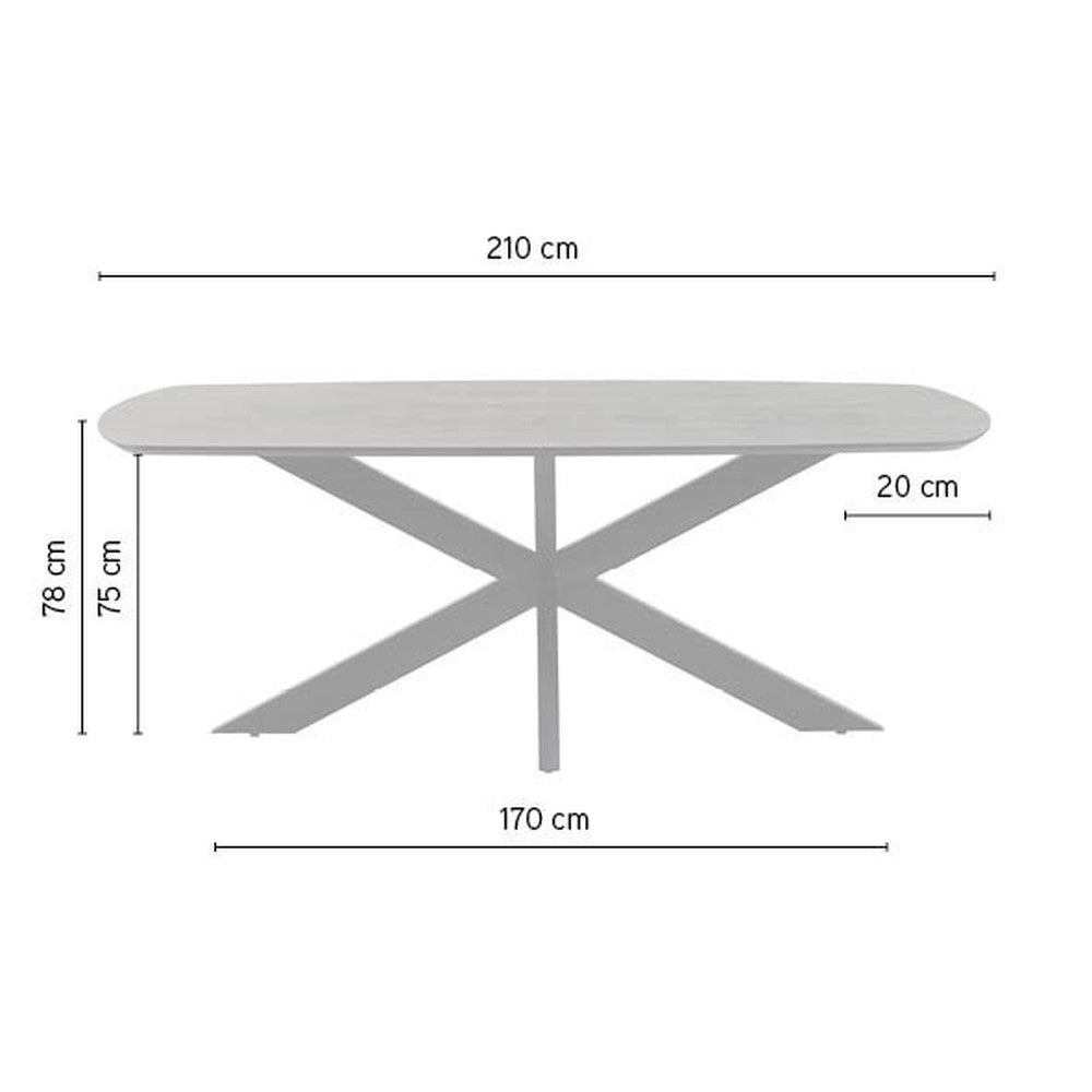 Eetkamertafel deens ovaal 210, Mango Ashblond – afbeelding 6