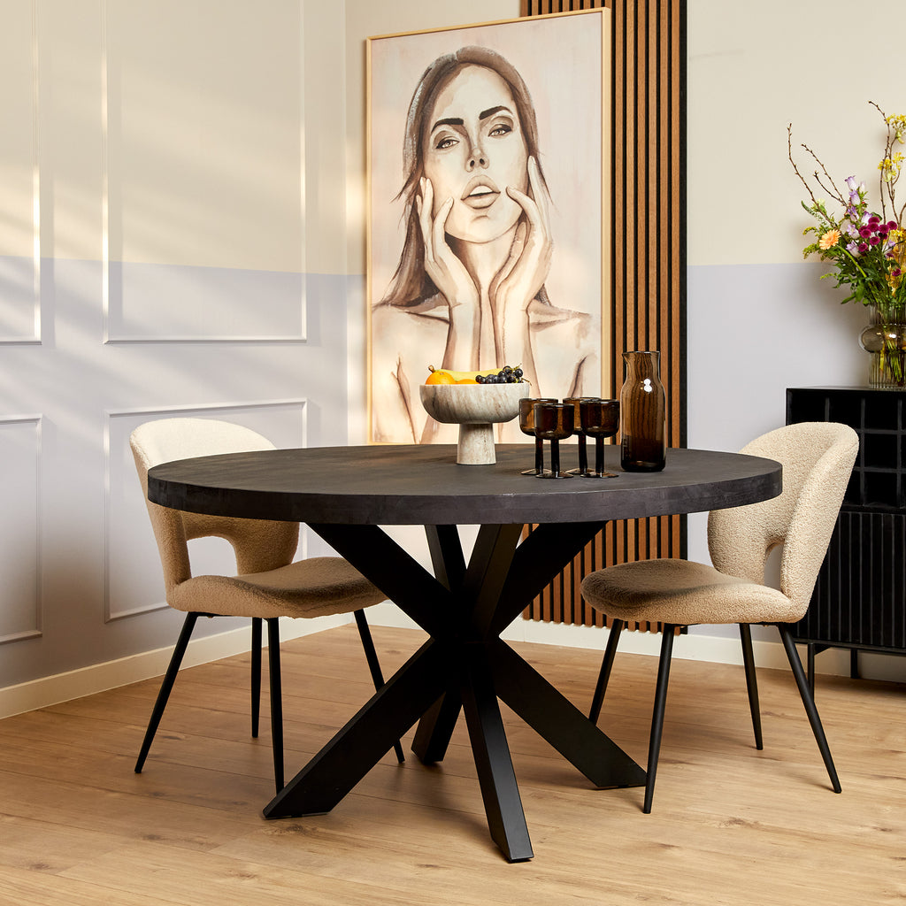 Eetkamertafel Denver Black | Rond | 110 cm