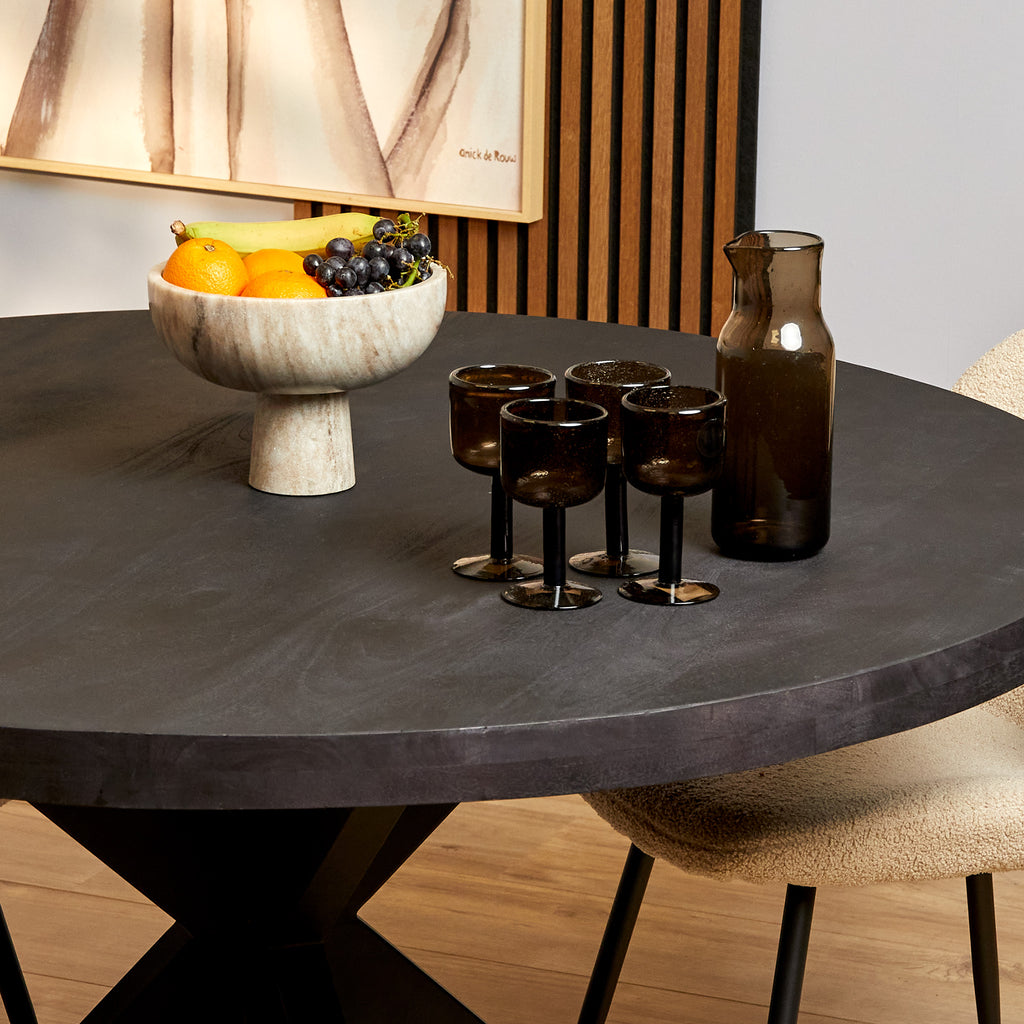 Eetkamertafel Denver Black | Rond | 130 cm