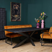 Rechthoekige eettafel New York Zwart Mangohout 180 cm