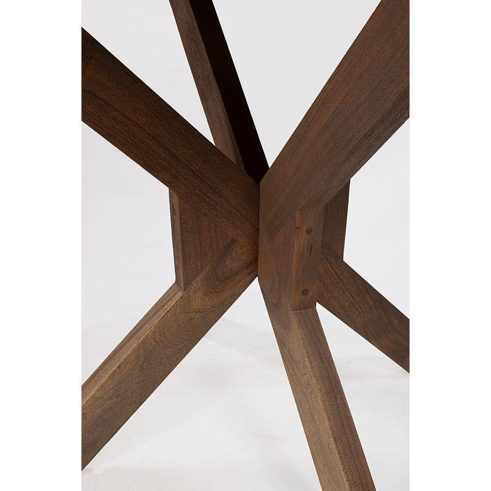 Eetkamertafel Ø130, Acacia Marron Brown – afbeelding 5