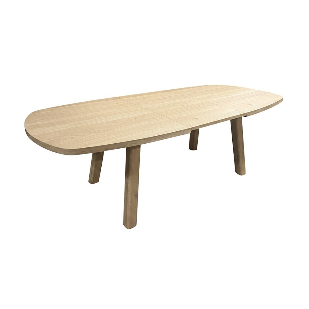 Eetkamertafel Turku uitschuifbaar 160/220, deens ovaal, Natural Oak