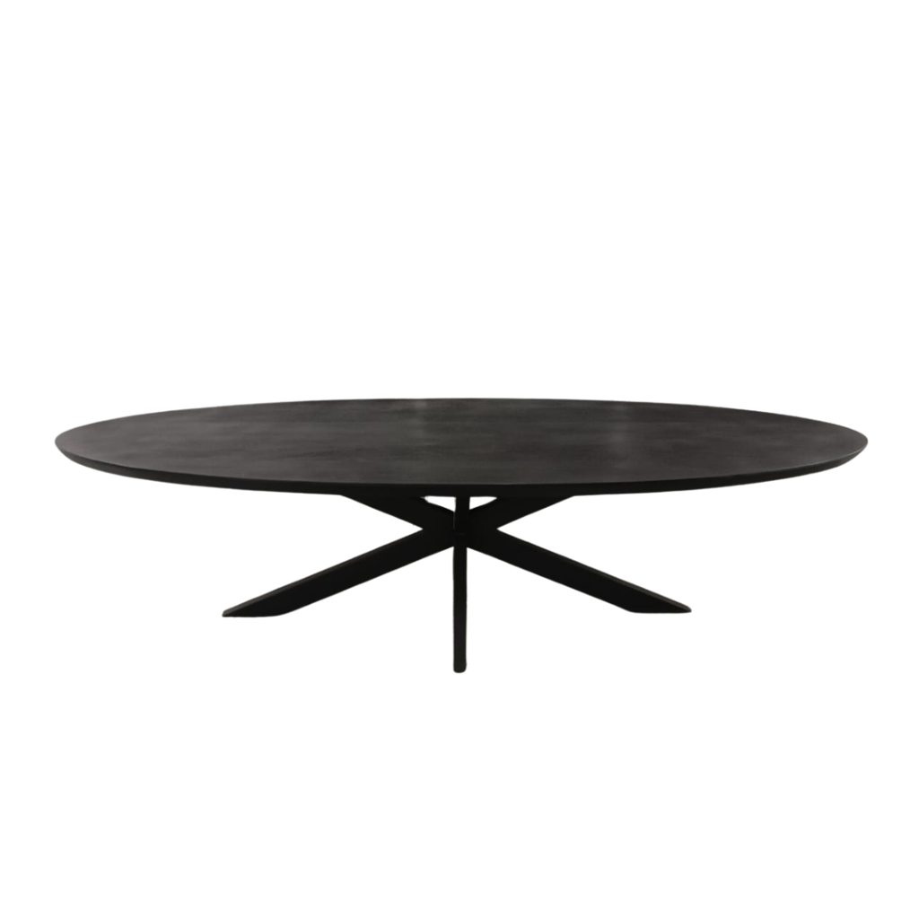 Ovale eettafel Brandy Zwart Mangohout 160 cm