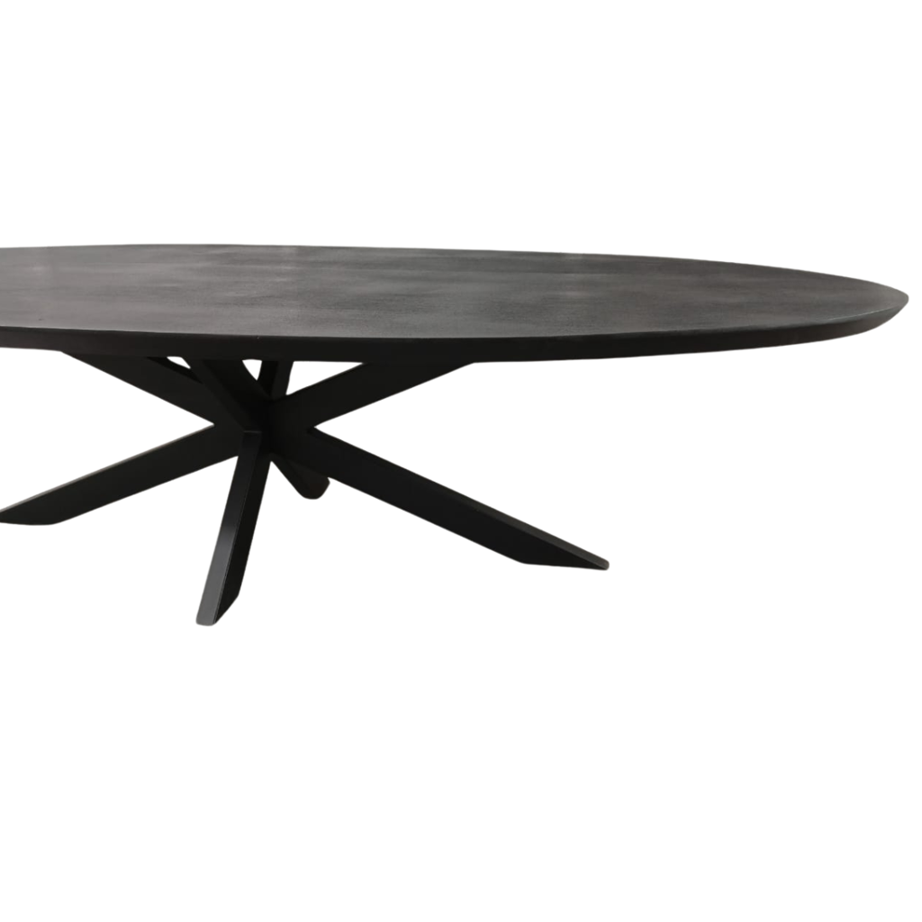 Ovale eettafel Brandy Zwart Mangohout 160 cm