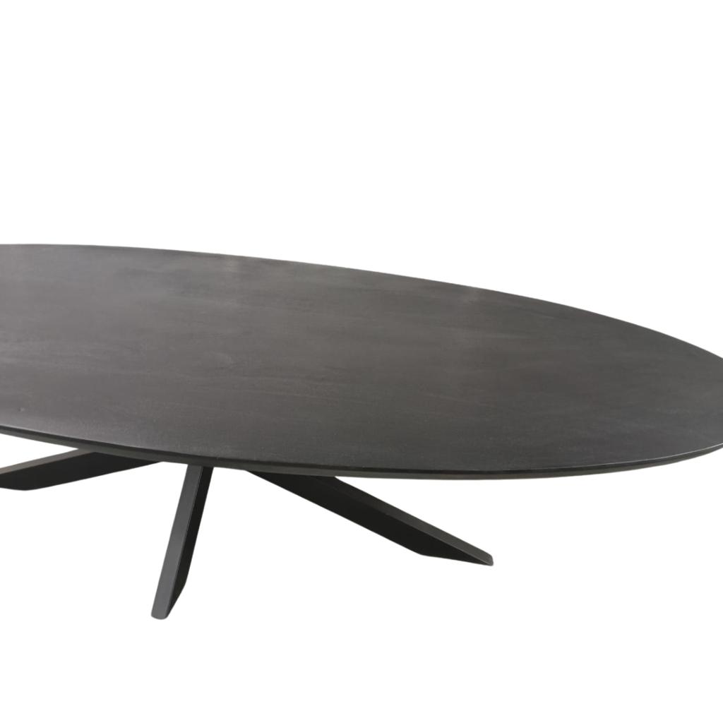 Ovale eettafel Brandy Zwart Mangohout 160 cm