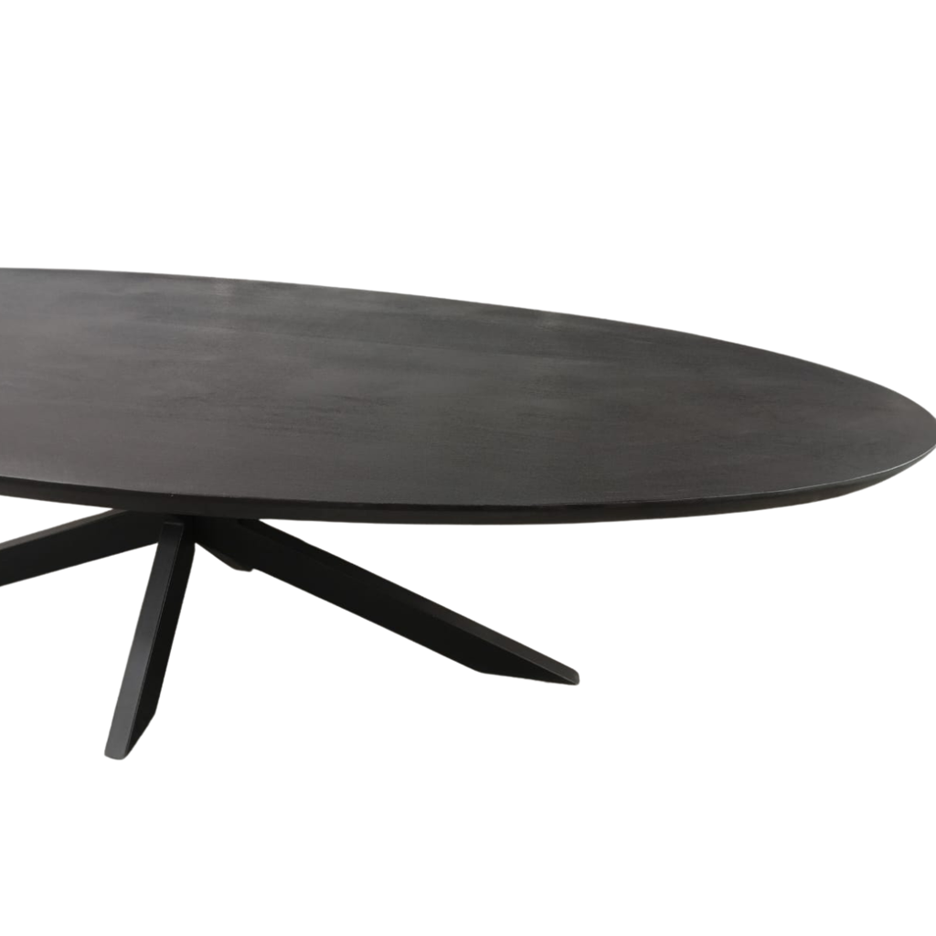 Ovale eettafel Brandy Zwart Mangohout 180 cm