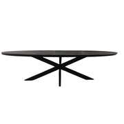 Ovale eettafel Brandy Zwart Mangohout 210 cm