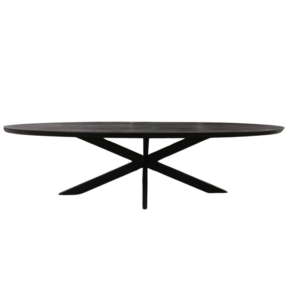 Ovale eettafel Brandy Zwart Mangohout 240 cm