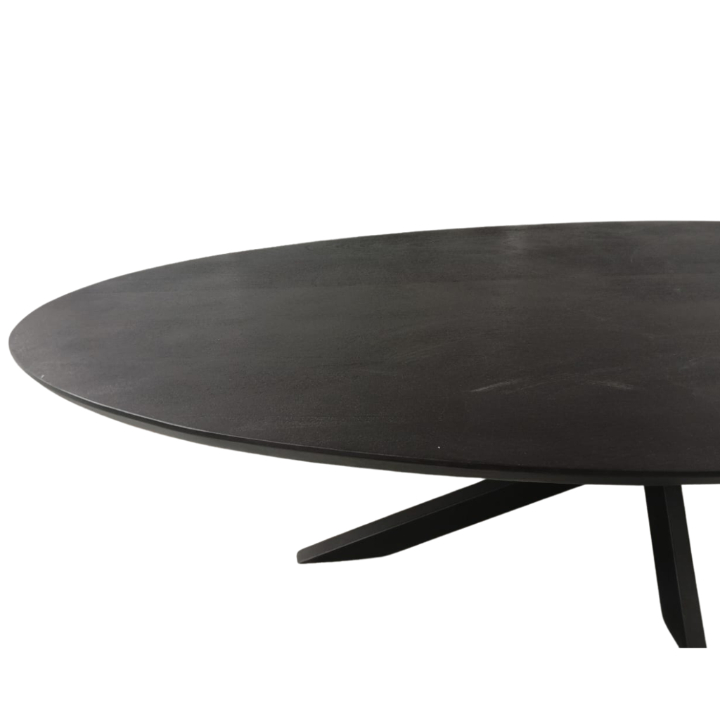 Ovale eettafel Brandy Zwart Mangohout 240 cm