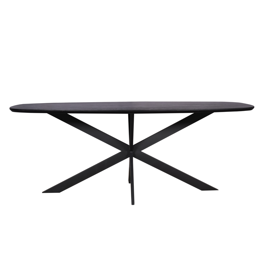 Eiken eettafel Ferris | Deens Ovaal 200 cm | Zwart