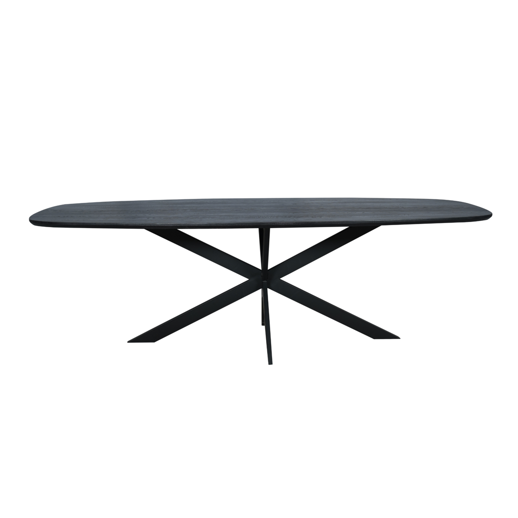 Eiken eettafel Ferris | Deens Ovaal 240 cm | Zwart