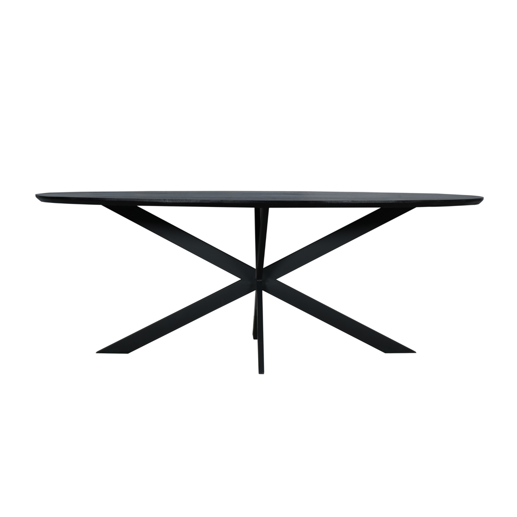 Eiken eettafel Ferris | Ovaal 210 cm | Zwart