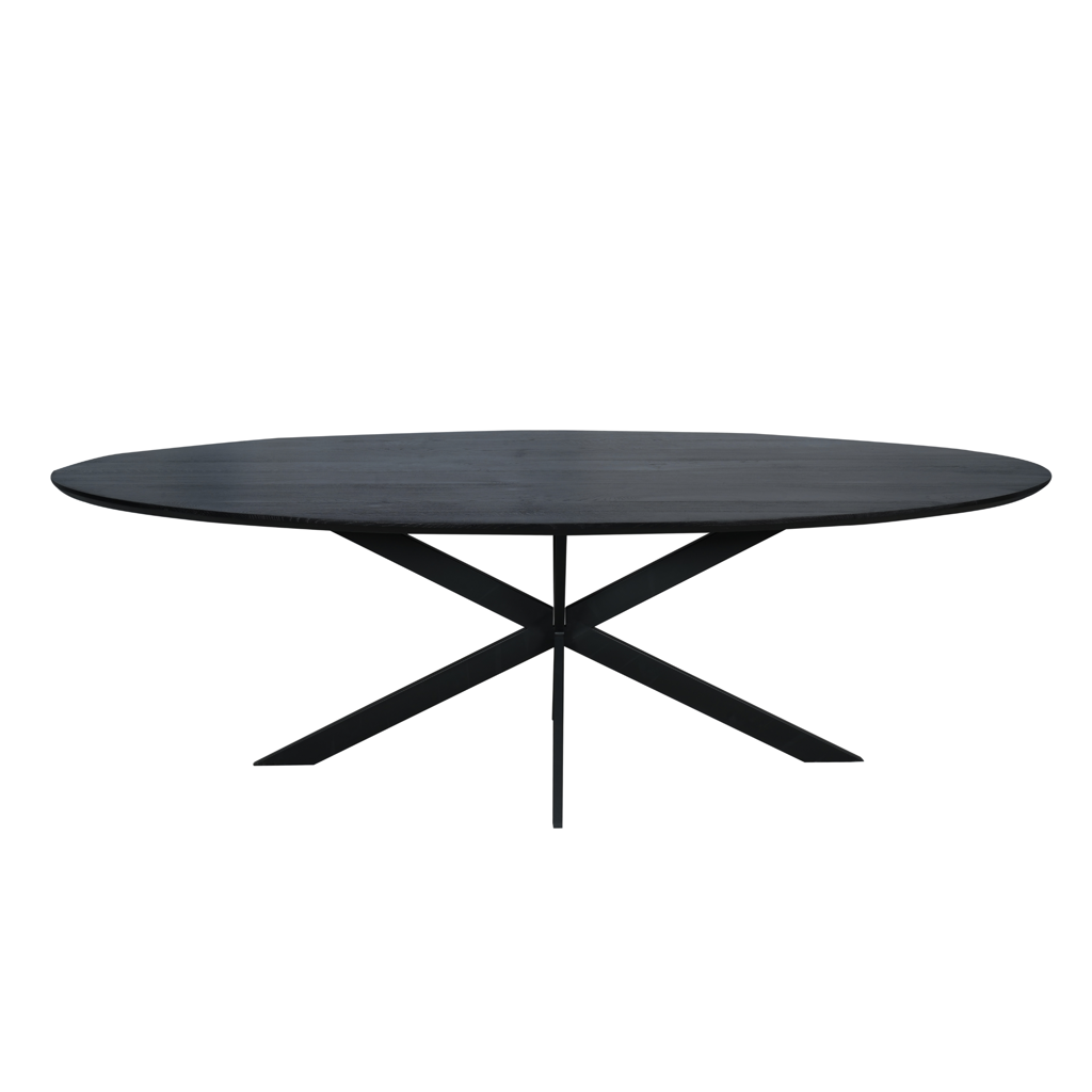 Eiken eettafel Ferris | Ovaal 240 cm | Zwart