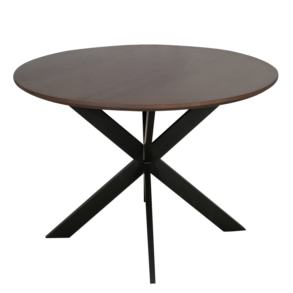 Eiken eettafel Ferris | Rond 110 cm | Walnoot