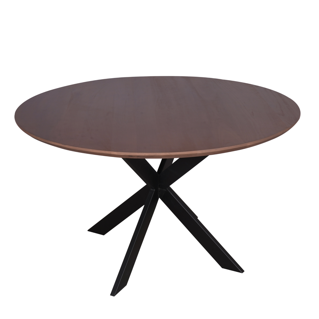 Eiken eettafel Ferris | Rond 130 cm | Walnoot