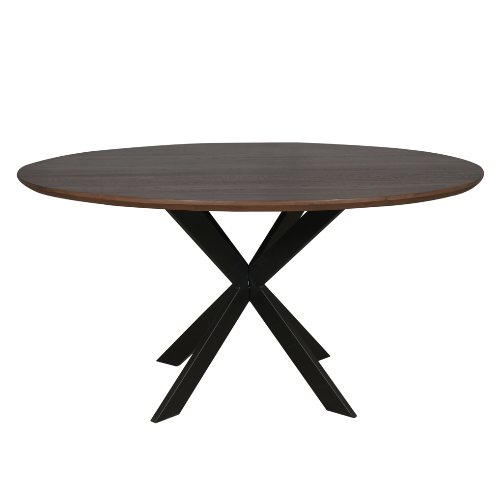 Eiken eettafel Ferris | Rond 150 cm | Walnoot