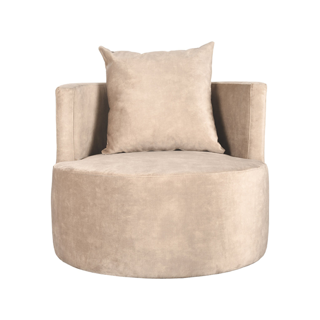 LABEL51 Fauteuil Evy - Naturel - Velours