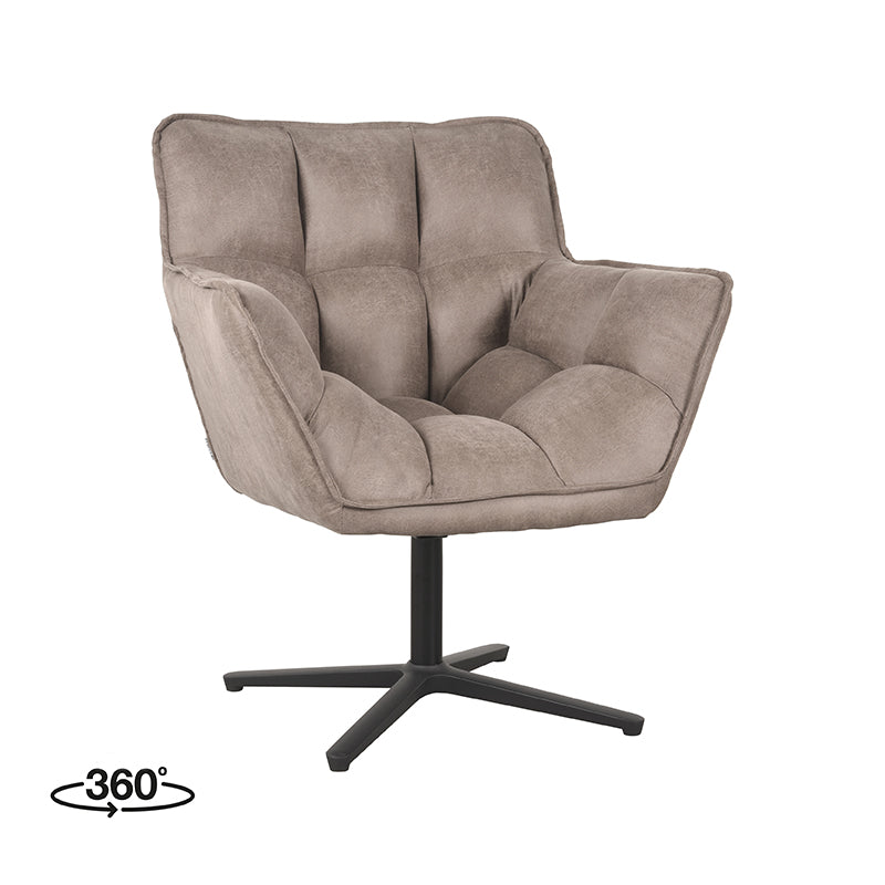 LABEL51 Fauteuil Ian - Taupe - Microfiber