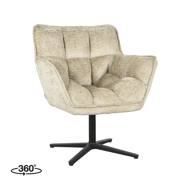 LABEL51 Fauteuil Ian - Beige - Fluweel